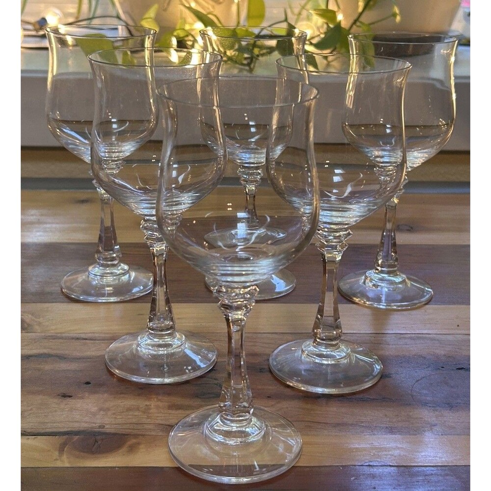 Mikasa Vintage Crystals Ardmore Wine Glass/Water Goblets 8" Tall & 8oz Set of 6